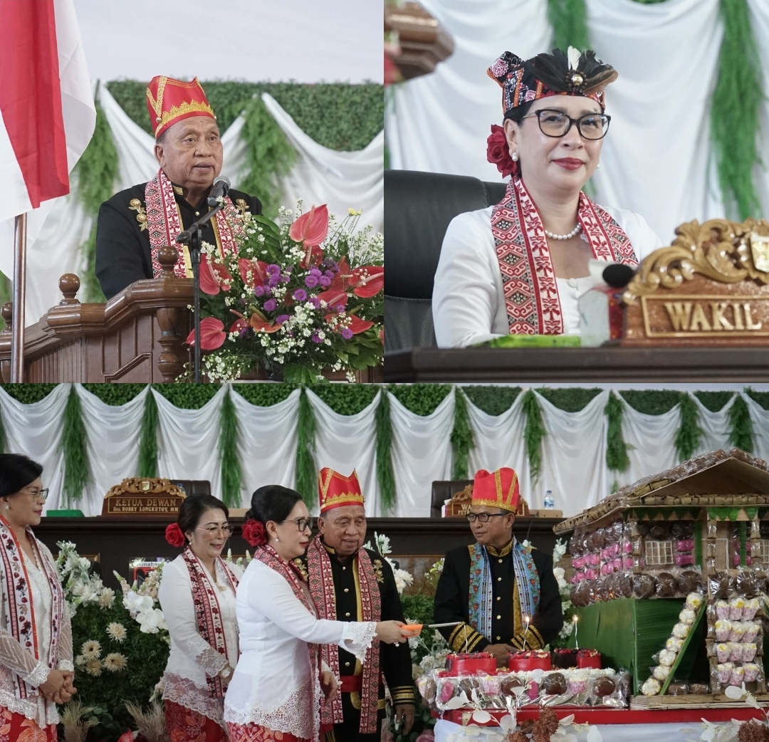 Bupati Robby Dondokambey dan Wabup Hadiri Rapat Paripurna Hari Jadi Minahasa ke-597