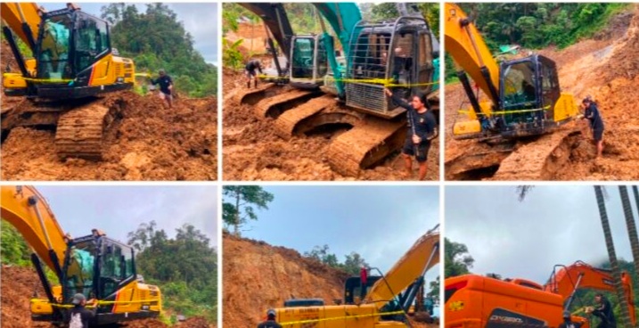 Petualangan Tambang Emas Ilegal Hutan Garini Berakhir, 10 Alat Berat Excavator Di Policeline