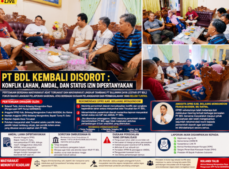 Polemik Lahan Dan Perizinan PT BDL Dipertanyakan, Rekomemdasi DPRD Maupun Ombusdman Terkesan Diabaikan