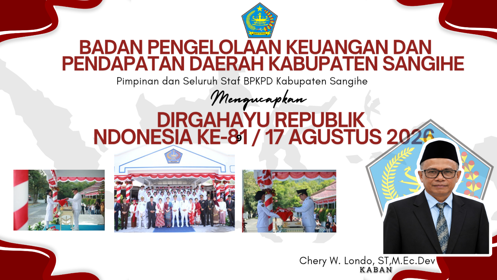 Ucapan HUT RI ke-81 BPKPD Kabupaten Sangihe