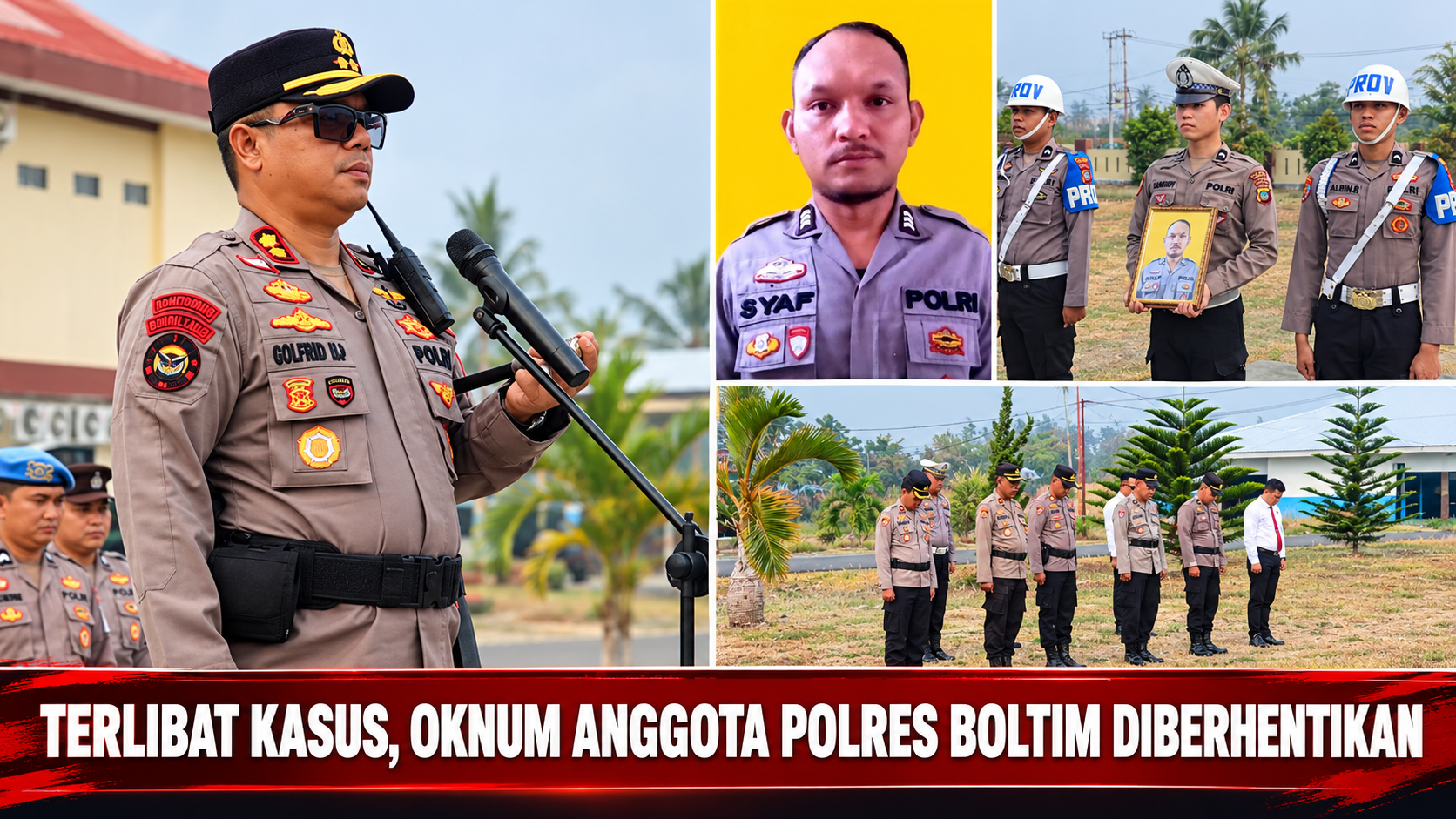 Menjaga Kehormatan Institusi, Kapolres Boltim Pimpin Upacara PTDH Personel